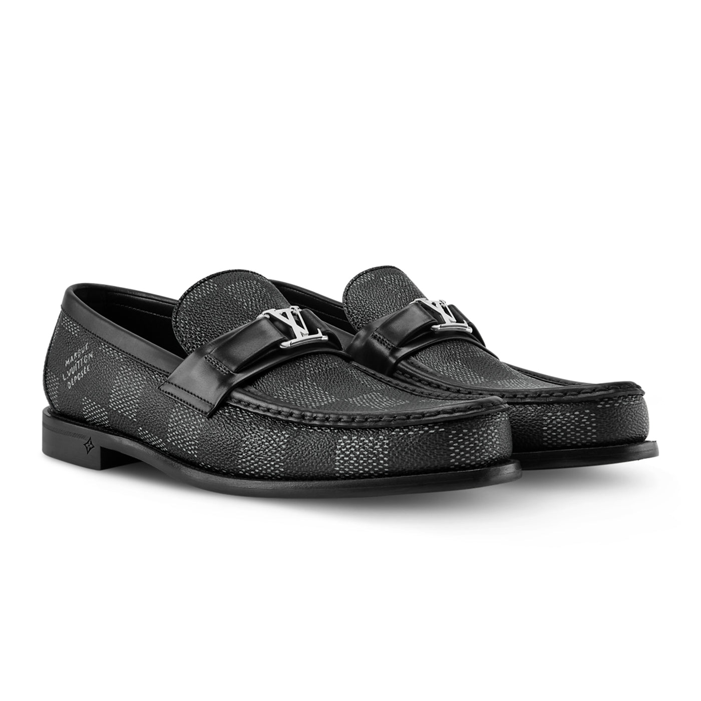 Louis Vuitton Major Loafers Graphite Black Gray Damier UK 11.5 LOUIS VUITTON Major Loafer Damier Graphite Shoes Black US 9 main image 4