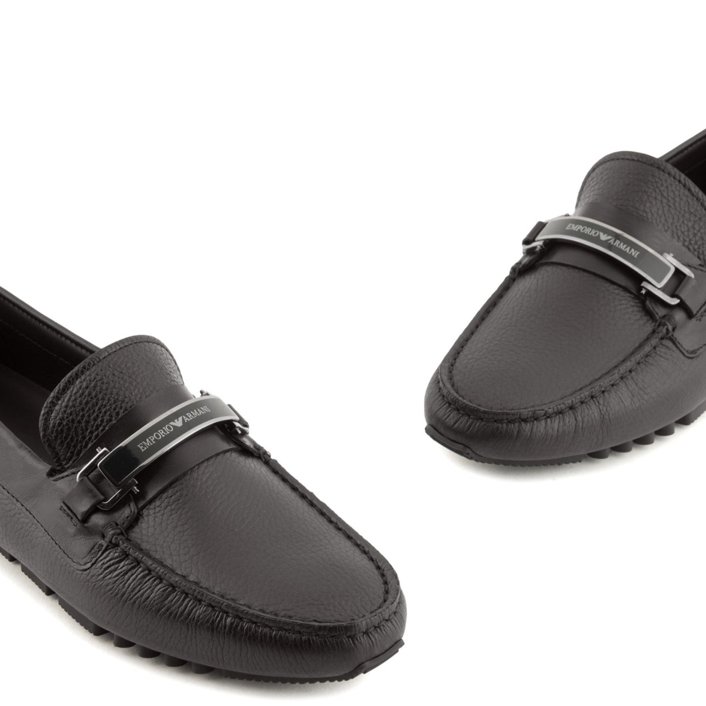 Armani Jeans Black Pebbled Leather Driving Loafers Men’s US Size 9.5/ EU 43 Armani Jeans Men main image 3